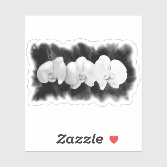 Black white watercolor orchids painting   (Sheet)