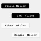Black white waterproof name labels school daycare