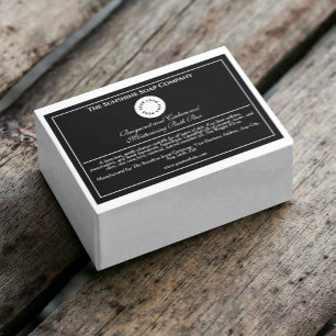 Black & white waterproof soap product label