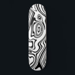 Black White Wavy Striped Skateboard Choose Colours<br><div class="desc">Custom Colours - Abstract Warped Black and White Wavy Striped Skateboard - Customizable - or Choose / add your favourite background colour ! MIGNED Design</div>
