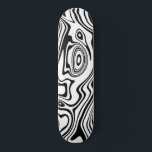 Black White Wavy Striped Skateboard Choose Colours<br><div class="desc">Custom Colours - Abstract Warped Black and White Wavy Striped Skateboard - Customizable - or Choose / add your favourite background colour ! MIGNED Design</div>