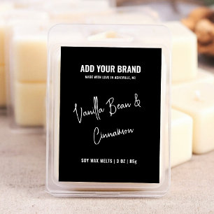 Black White Wax Melt Minimalist Modern 3x2" Label 