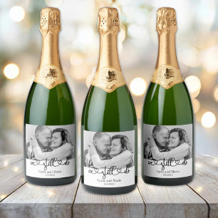 Black & White We Still Do Vow Renewal/Anniversary Sparkling Wine Label