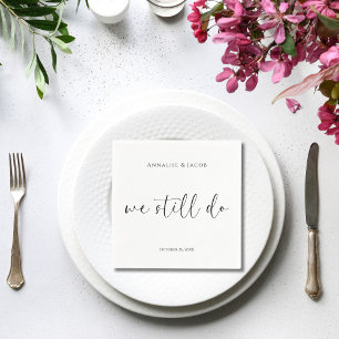 Black & White We Still Do Vow Renewal Napkins