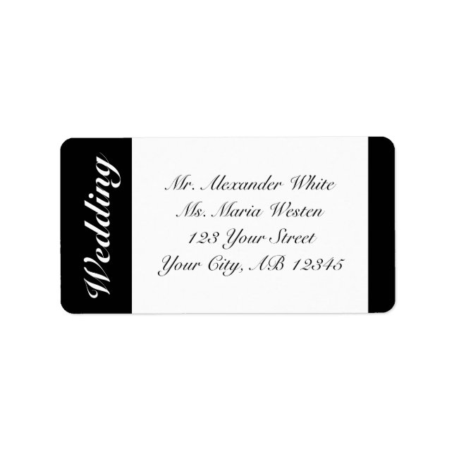 Black & White Wedding Address Labels (Front)
