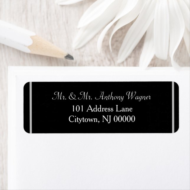 Black White Wedding Address Labels (Insitu)