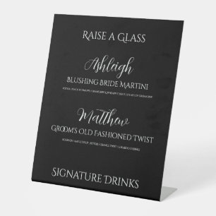 Black White Wedding Bar Sign
