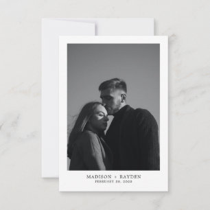Black White Wedding Carte de remerciement avec pho