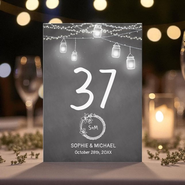 Black White Wedding Chalkboard Table Number (Creator Uploaded)