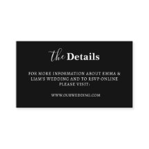 Black & White Wedding Details Enclosure Cards