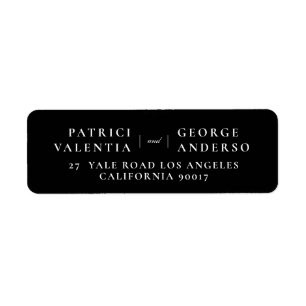 black white wedding envelope return address labels