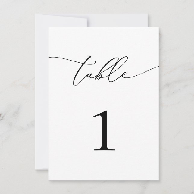 Black & White Wedding/Event Table Number (Front)