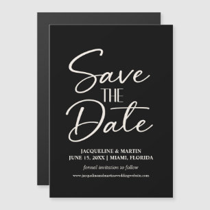 Black White Wedding Hand-lettered Cursive Website