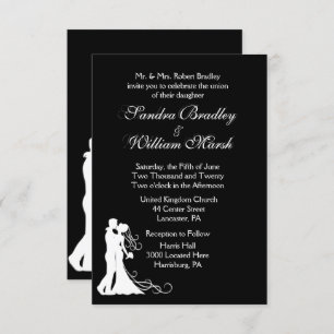 Black White Wedding Invitation