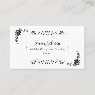 Black & White Wedding Photographer/Planner Business Card