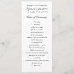 Black & White Wedding Program Template<br><div class="desc">Elegant,  simple wedding ceremony program template for any style of wedding.  Classic black and white wedding program.</div>