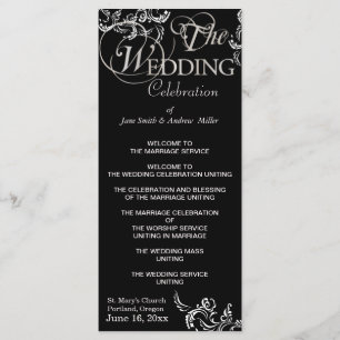 Black & white wedding programs