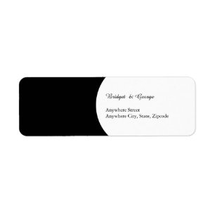 black & white wedding script return address