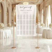 Black & White Wedding Seating Chart 240 Guests