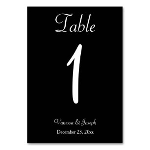 Black White Wedding Table No. Cards