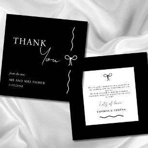 Black & White Wedding Thank You Card Monochrome 