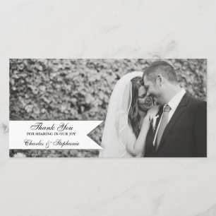 Black & White Wedding Thank You Photo Card