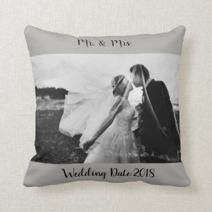 Black & White Wedding Throw Pillow