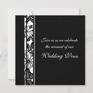 Black & White Wedding Vow Renewal Invitations