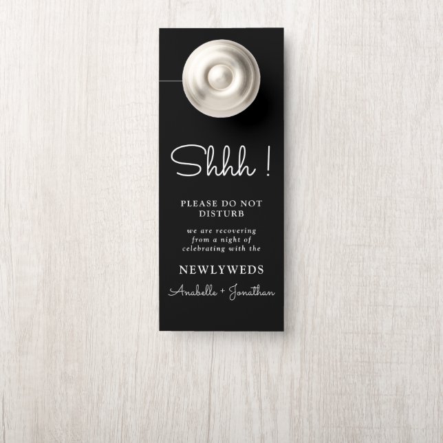 Black White Wedding Welcome Do Not Disturb Door Hanger (On Knob)