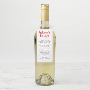 Black White Welcome to Las Vegas Thank You Bottle Tag