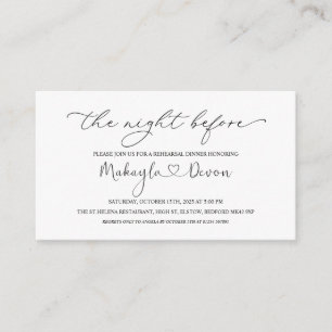 Black White Welcome to the Night Before Enclosure  Card