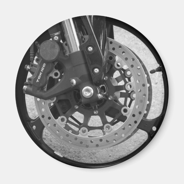 Black & White Wheel Magnet (Front)