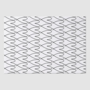 Black & White Whimsical Cute Hearts Tissue Paper