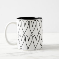 Black & White Whimsical Cute Hearts
