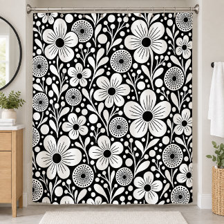 Black & White Whimsical Floral