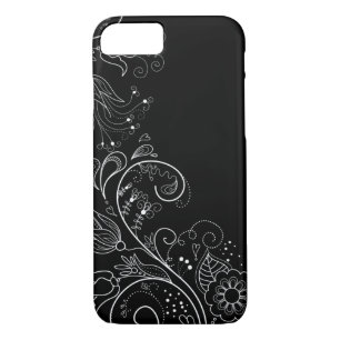 Black & White Whimsical Floral iPhone 7 case