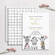 Black White Wild One Child's First Birthday Party