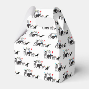 Black White Wild Party Animal Birthday Favor Box