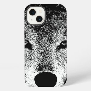 Black & White Wild Wolf Eyes iPhone 13 Case