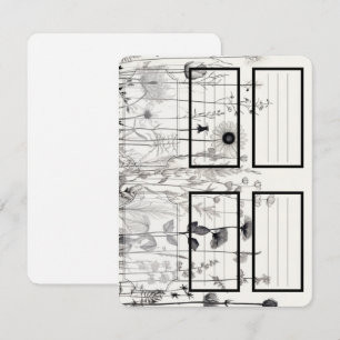 Black & White WildflowersA Labels, Recipes, Tags Card