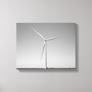 Black & White Wind Turbine in Oklahoma 11x14 Canvas Print