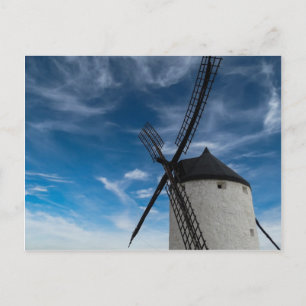 Black-white windmill postcard