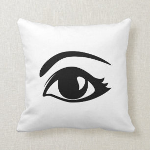 Black & White Winking Eye (Left) Throw Pillow