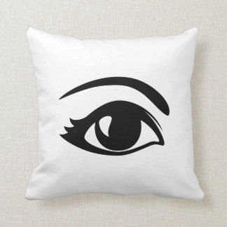 Black & White Winking Eye (Right) Throw Pillow