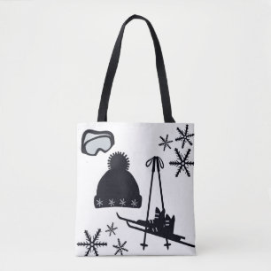 Black & white winter designs. tote bag