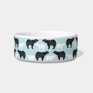Black White Winter Forest Bear Bowl