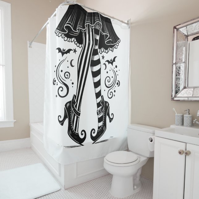 Black & White Witch Legs Whimsical Halloween Party (In Situ)