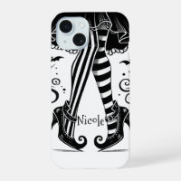 Black & White Witch Legs Whimsical Halloween Party