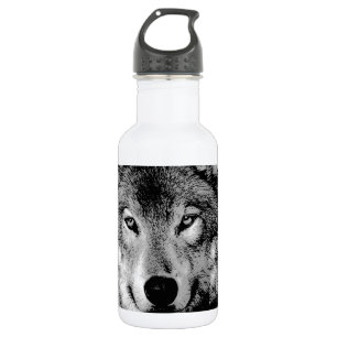 Black & White Wolf 532 Ml Water Bottle