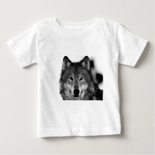 Black & White Wolf Artwork Baby T-Shirt